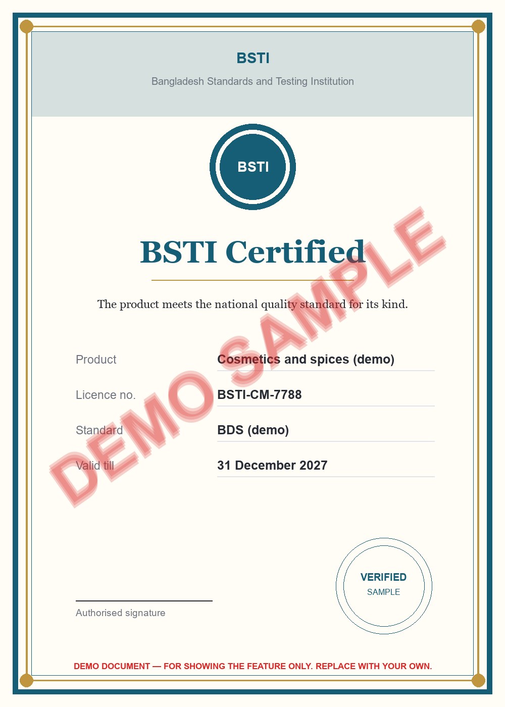 BSTI Certified