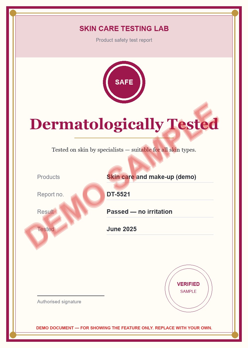 Dermatologically Tested
